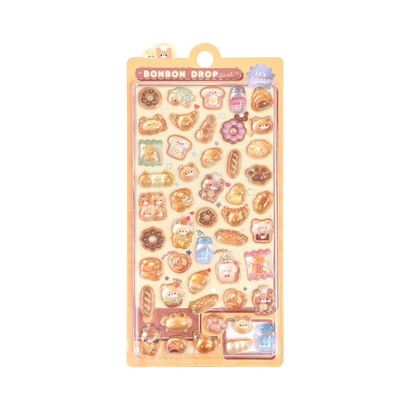 Cartoon Delicious Food Stickers - Lovesickdoe - Brown / 1pcs