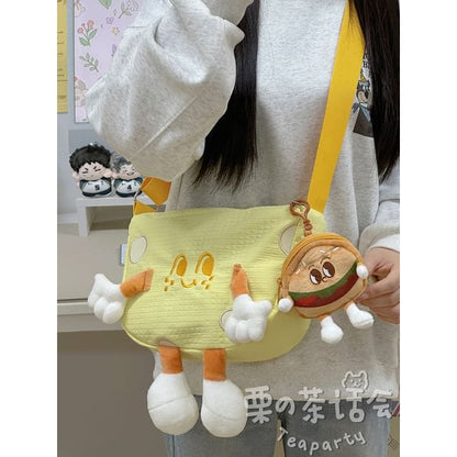 Cartoon Embroidered Crossbody Bag / Bag Charm / Coin Purse