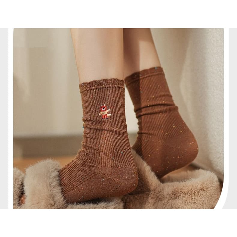 Cartoon Embroidered Socks / Set