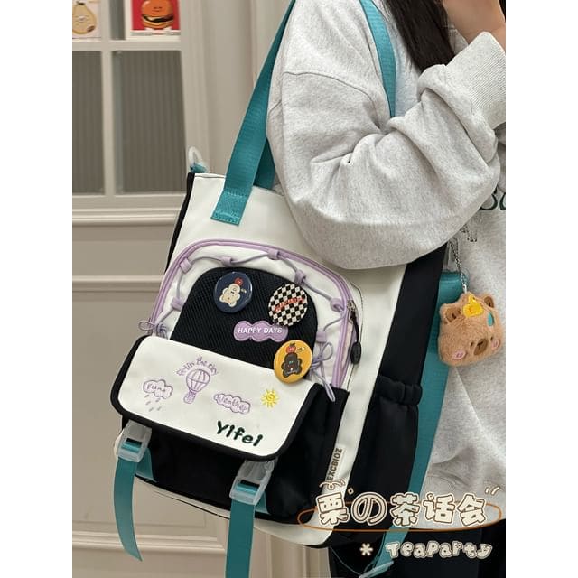 Cartoon Embroidered Tote Bag / Zip Backpack - Tote Bag