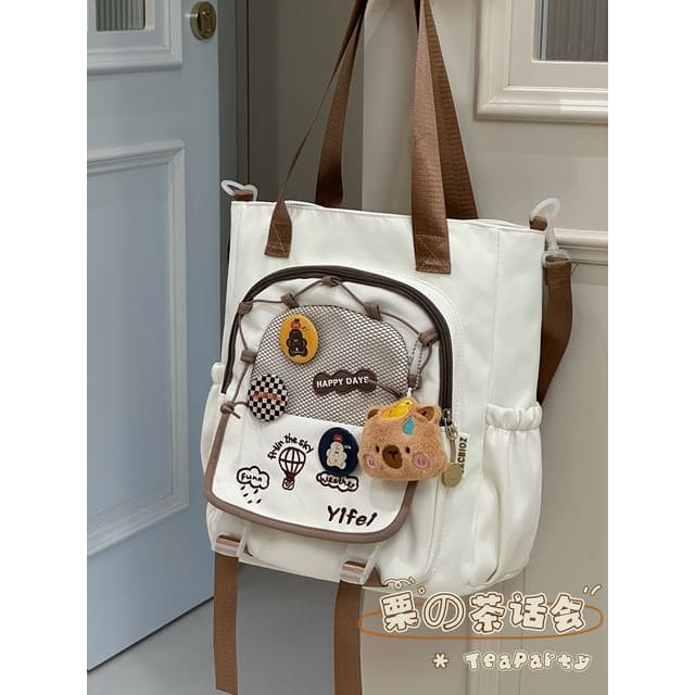 Cartoon Embroidered Tote Bag / Zip Backpack - Tote Bag