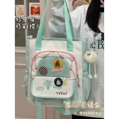 Cartoon Embroidered Tote Bag / Zip Backpack - Tote Bag