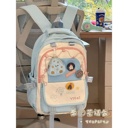 Cartoon Embroidered Tote Bag / Zip Backpack - Backpack