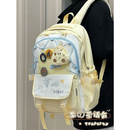 Cartoon Embroidered Tote Bag / Zip Backpack - Backpack