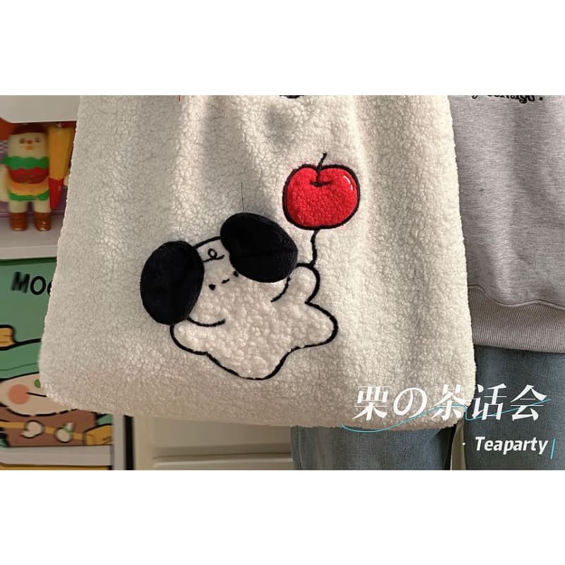 Cartoon Fleece Tote Bag