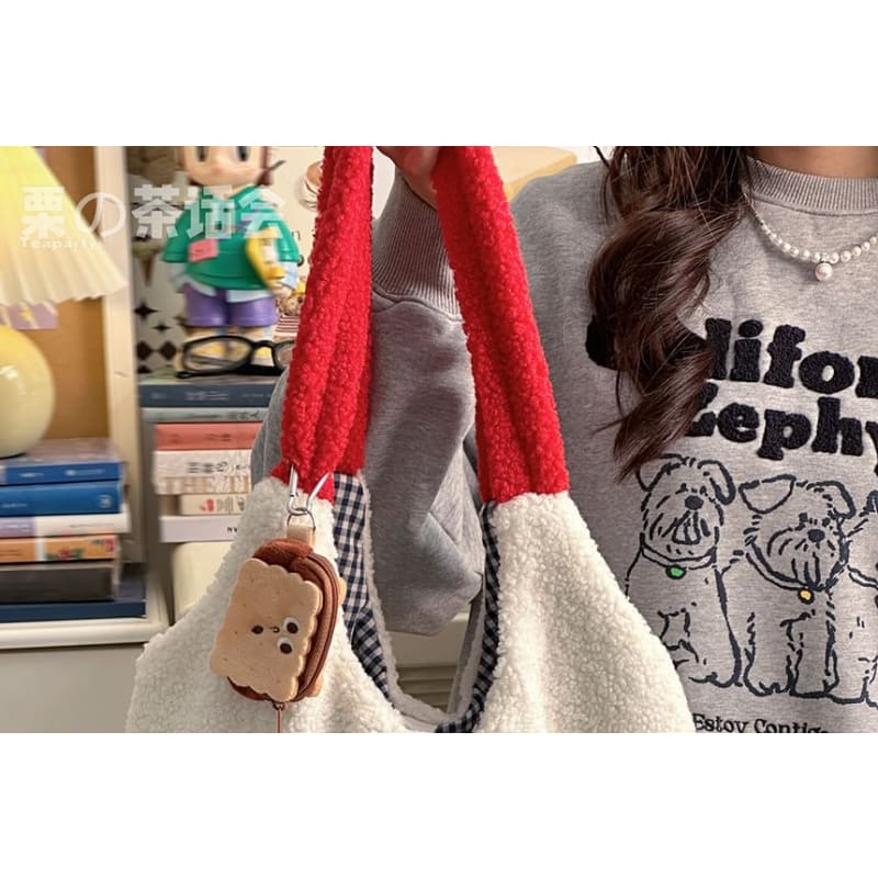 Cartoon Fleece Tote Bag