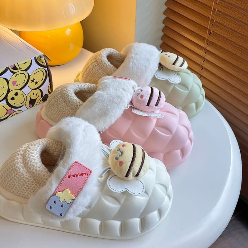 Cartoon Fluffy Platform Slip