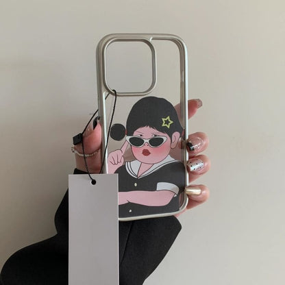 Cartoon Girl Phone Case - iPhone 15 Pro Max / 15 Pro / 15