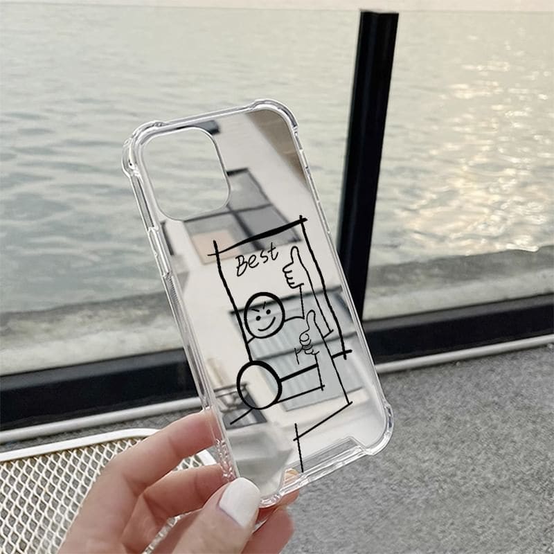 Cartoon Mirrored Phone Case - iPhone 15 Pro Max / 15 Pro