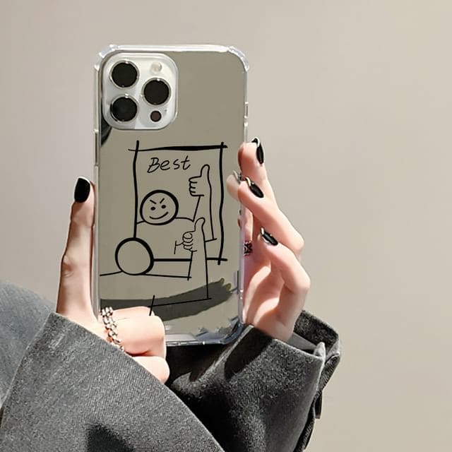 Cartoon Mirrored Phone Case - iPhone 15 Pro Max / 15 Pro