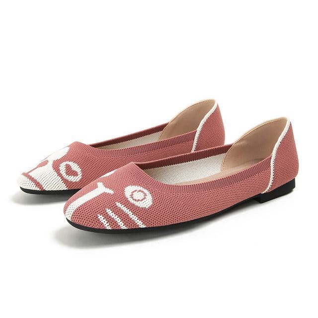 Cartoon Print Flats - Red / 34