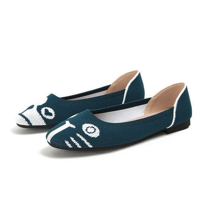 Cartoon Print Flats - Sapphire Blue / 34