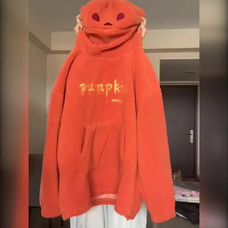 Cartoon Pumpkin Hooded Sweatshirt
