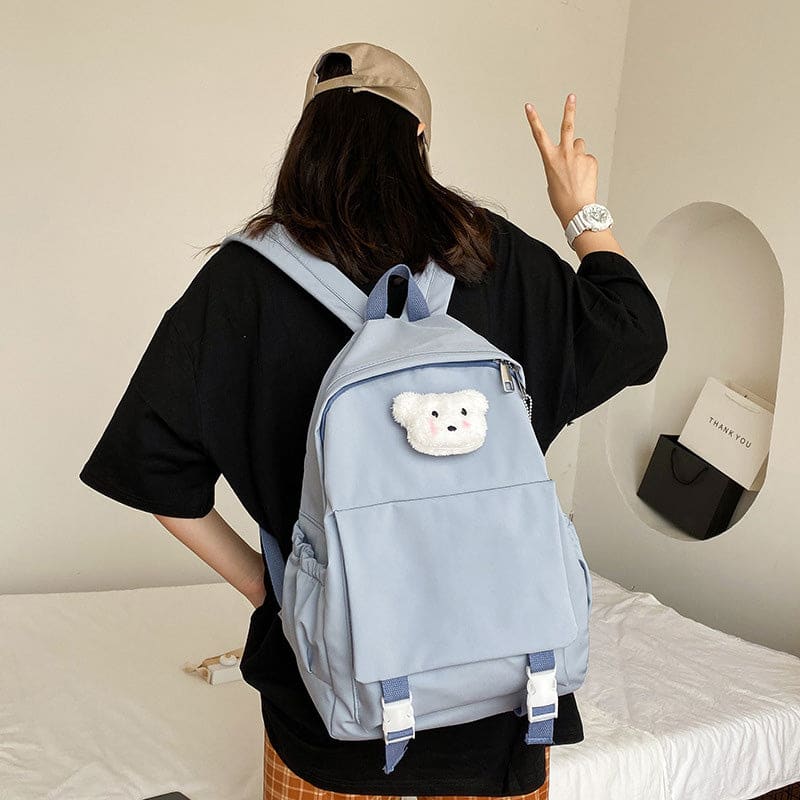 Cartoon Puppy Pattern Pure Color Backpack