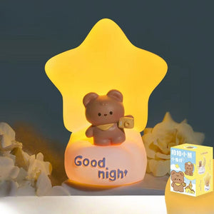 Cartoon Sleeping Pig Light - star bear