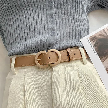 Casual Aesthetic Buckle Belt - Belts