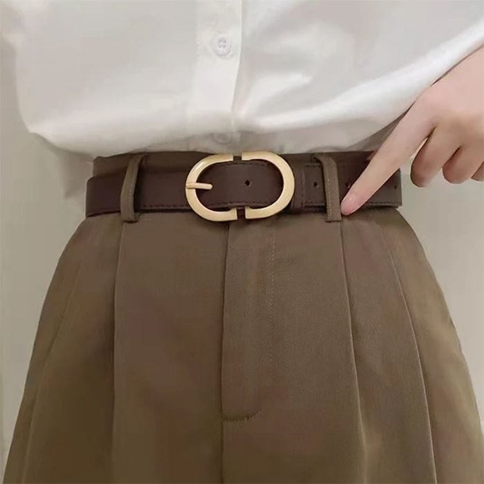 Casual Aesthetic Buckle Belt - Standart / Dark Brown - Belts