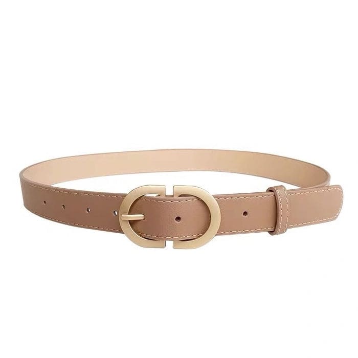 Casual Aesthetic Buckle Belt - Standart / Light Brown