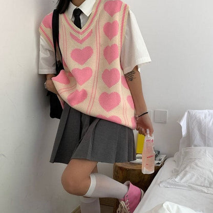 Casual Arrange Heart Vest - Vest