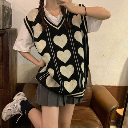 Casual Arrange Heart Vest - Vest