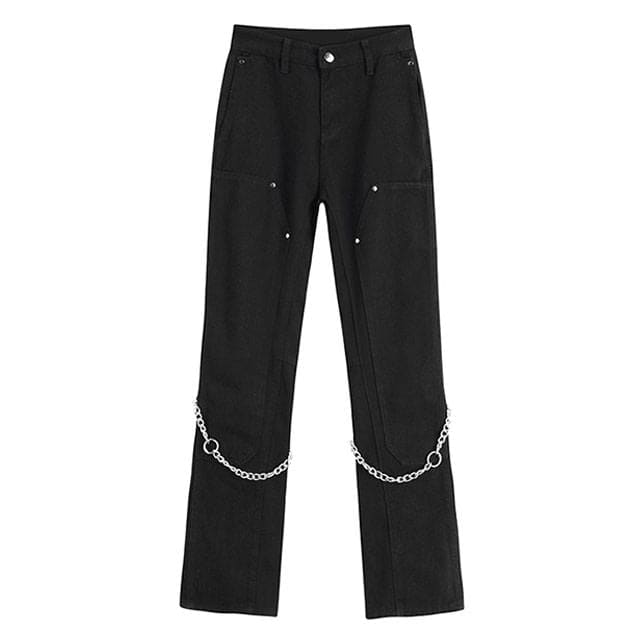 Casual Chain Jeans - S / Black - Jeans