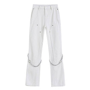 Casual Chain Jeans - S / White - Jeans