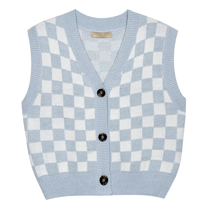 Casual Checkboard Vest - Vest