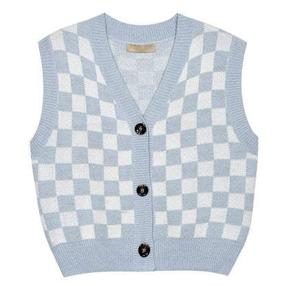 Casual Checkboard Vest - Vest