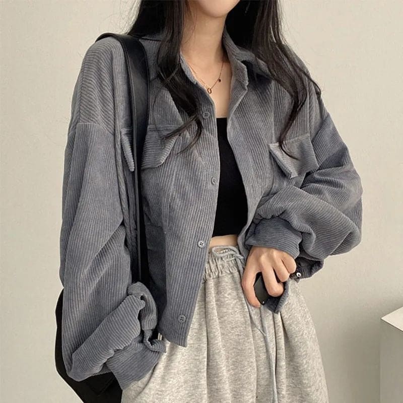 Casual Denim Cord Jacket - Jacket