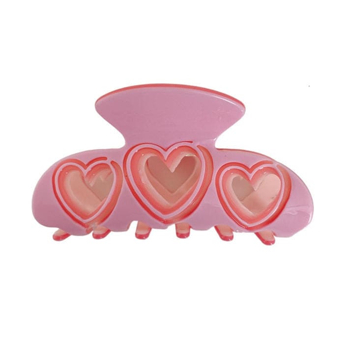 Casual Heart Hair Claw - Standart / Pink - Other