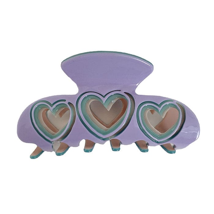 Casual Heart Hair Claw - Standart / Purple - Other