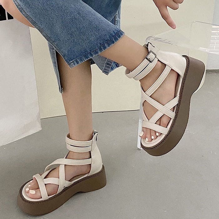 Casual Platform Sandals - EU35 (US5.0) / White - Shoes