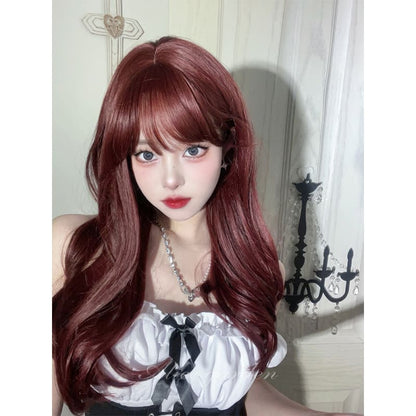 Casual Series Dark Cherry Red Wig - Brick red