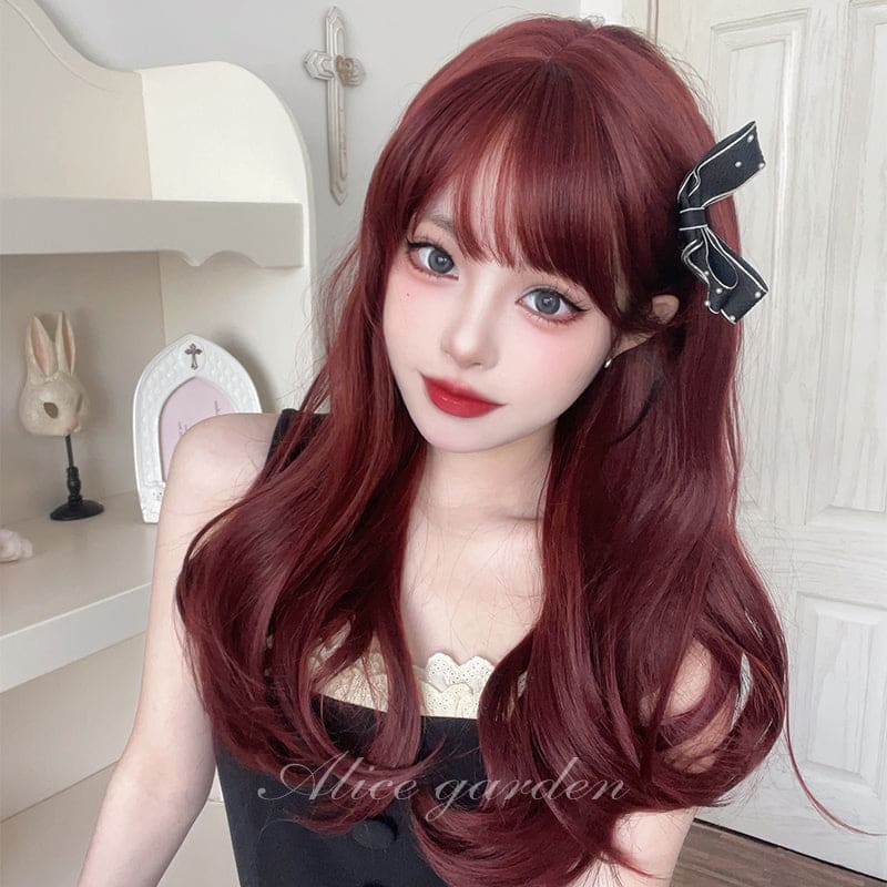 Casual Series Dark Cherry Red Wig - Brick red