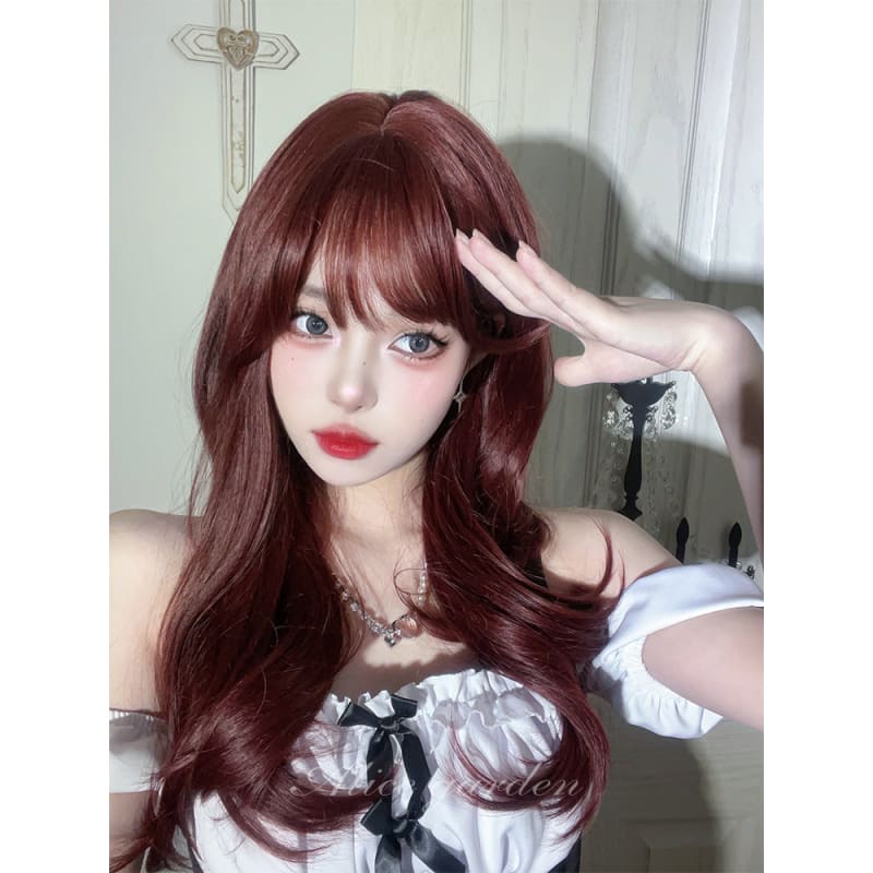 Casual Series Dark Cherry Red Wig - Brick red