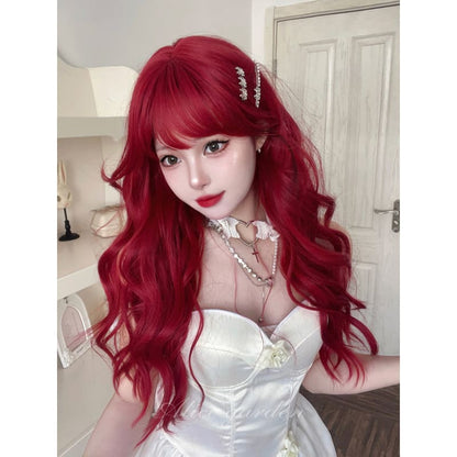 Casual Series Hot Cherry Red Curly Wig - Crimson