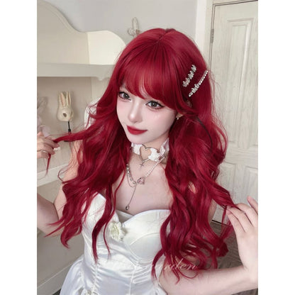 Casual Series Hot Cherry Red Curly Wig - Crimson