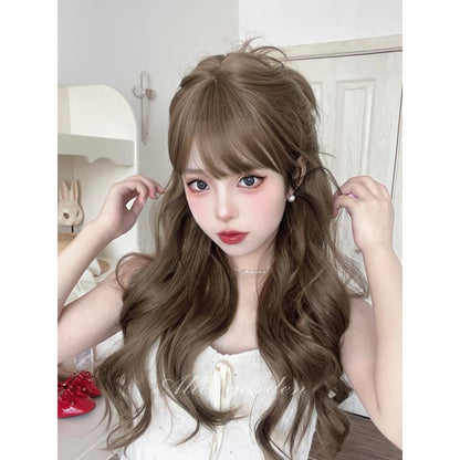 Casual Series Natural Ash Brown Curly Wig - Honey tea color