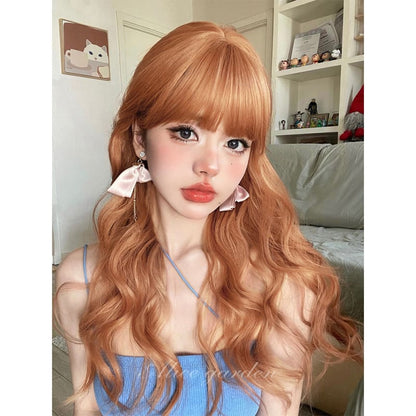 Casual Series Natural Orange Curly Wig - Light persimmon