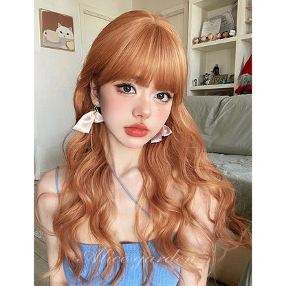 Casual Series Natural Orange Curly Wig - Light persimmon