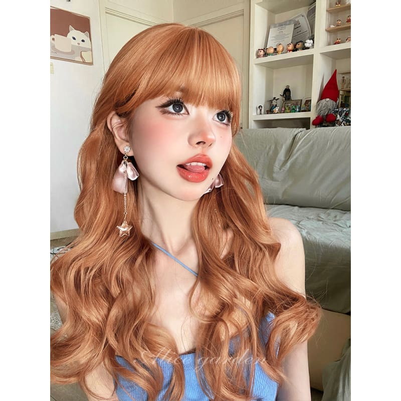 Casual Series Natural Orange Curly Wig - Light persimmon