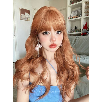 Casual Series Natural Orange Curly Wig - Light persimmon