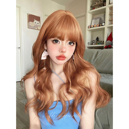 Casual Series Natural Orange Curly Wig - Light persimmon