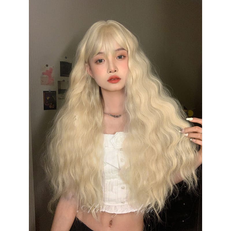 Casual Series Natural Wavy Blonde Long Wig - Light gold