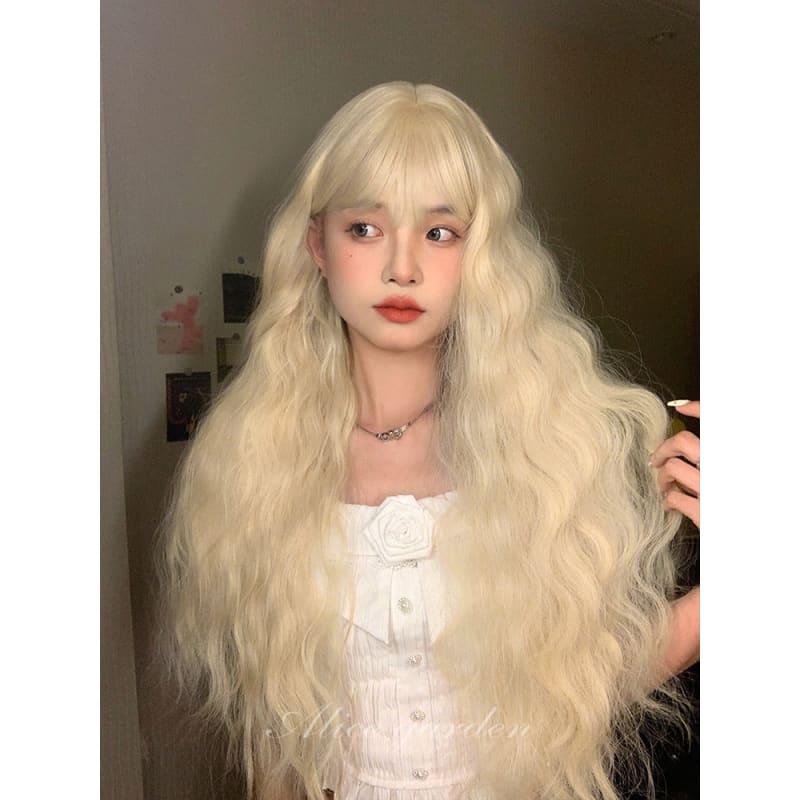 Casual Series Natural Wavy Blonde Long Wig - Light gold