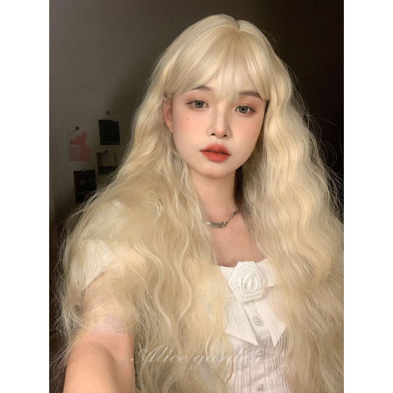 Casual Series Natural Wavy Blonde Long Wig - Light gold