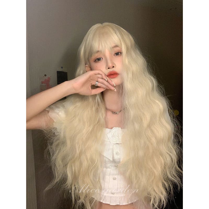 Casual Series Natural Wavy Blonde Long Wig - Light gold