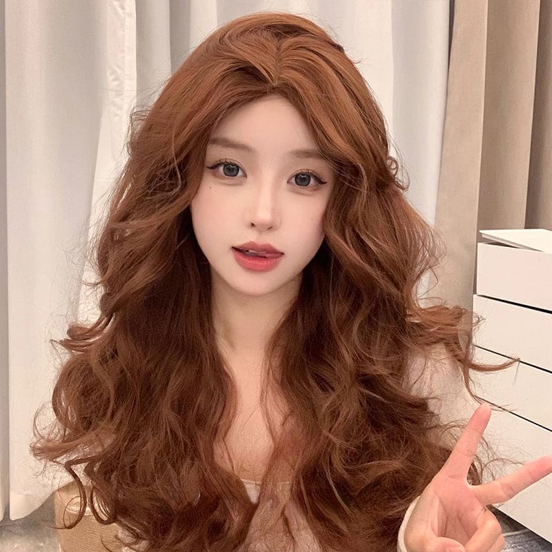 Casual Series Orange Brown Curly Wig ON998 - Tawny - wig