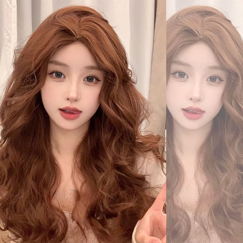 Casual Series Orange Brown Curly Wig ON998 - Tawny - wig