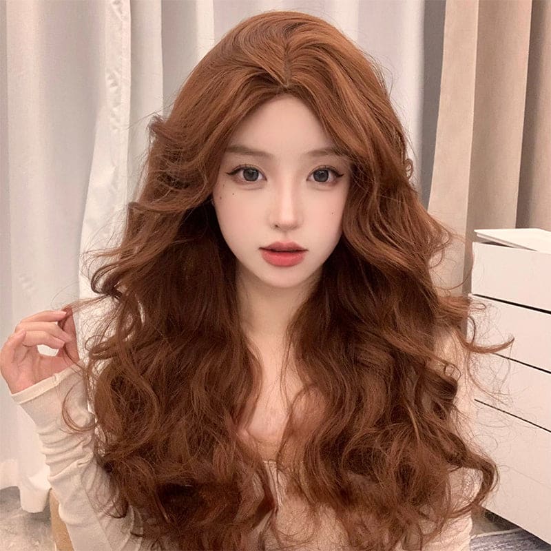 Casual Series Orange Brown Curly Wig ON998 - Tawny - wig